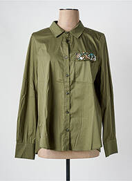 Cămașă țesătură poplin mâneci lungi verde CAPTAIN TORTUE femme