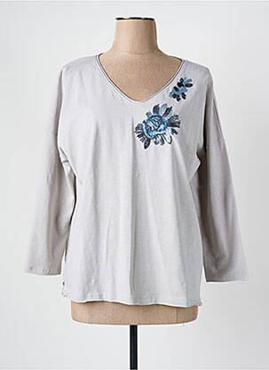 Tricou mâneci 3/4 mâneci 3/4 gri MAISON CAPTAIN femeie