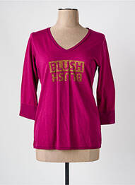 Tricou mâneci 3/4 mâneci 3/4 violet MISS CAPTAIN femme