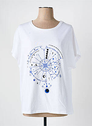 Tricou croială dreaptă mâneci scurte alb CAPTAIN TORTUE femeie