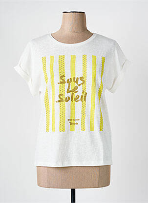 Tricou imprimeu fantezie mâneci scurte alb MAISON CAPTAIN femeie