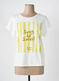 Tricou imprimeu fantezie mâneci scurte alb MAISON CAPTAIN femeie