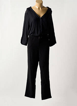 Salopetă-pantalon țesătură crep mâneci 3/4 negru TREND BY CAPTAIN TORTUE femeie