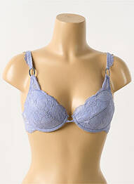 Sutien efect material satinat top sutien modelat albastru ALLANDE femme