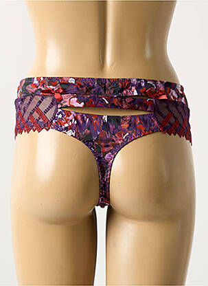 Tanga efect material satinat violet ALLANDE femeie
