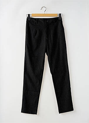 Pantalon chino închidere cu fermoar sub clapetă cu nasturi talie înaltă negru CAPTAIN TORTUE femeie