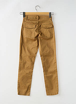 Pantalon slim țesătură poplin talie înaltă galben LITTLE MISS BY CAPTAIN TORTUE femeie