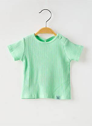 Tricou croială dreaptă mâneci scurte verde BOBOLI fată