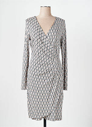 Rochie midi imprimeu fantezie mâneci lungi gri GERRY WEBER femeie