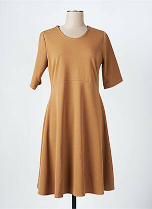 Rochie midi mâneci scurte mâneci scurte maro LA FEE MARABOUTEE femeie