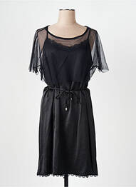 Rochie midi croială cambrată bretele subțiri negru COP COPINE femme