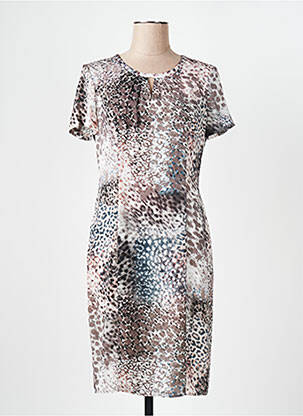 Rochie midi imprimeu fantezie mâneci scurte gri GERRY WEBER femeie