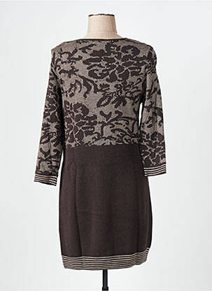 Rochie midi imprimeu fantezie mâneci lungi maro GERRY WEBER femeie