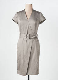 Rochie midi închidere cu fermoar la spate mâneci scurte gri VERA MONT femme