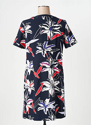 Rochie midi imprimeu floral mâneci scurte albastru ROBE LEGERE BY VERA MONT femeie