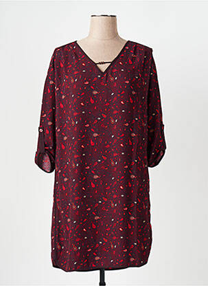 Rochie midi mâneci 3/4 mâneci 3/4 roșu LOLA ESPELETA femeie