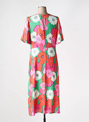 Rochie midi imprimeu floral mâneci scurte roșu SIGNE NATURE femeie