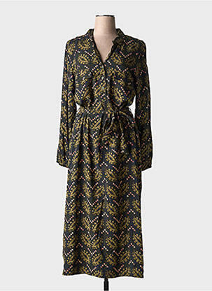 Rochie midi imprimeu fantezie mâneci lungi verde SIGNE NATURE femeie