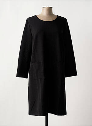 Rochie midi țesătură crep mâneci lungi negru SIGNE NATURE femeie