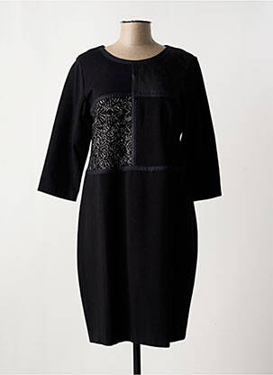 Rochie midi mâneci 3/4 mâneci 3/4 negru CHRISTINE LAURE femeie