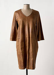 Rochie midi mâneci 3/4 mâneci 3/4 maro SIGNE NATURE femeie