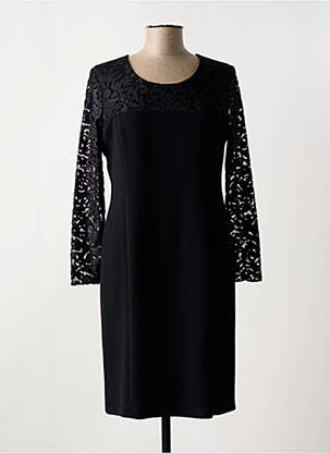 Rochie midi țesătură crep mâneci lungi negru GEVANA femeie
