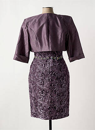 Set rochie broderie violet FASHION NEW YORK femeie