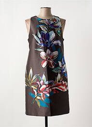 Rochie midi imprimeu floral fără mâneci maro EDAS femme