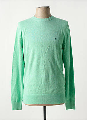 Pulover guler rotund mâneci lungi verde TOMMY HILFIGER bărbat