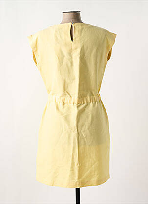 Rochie midi mâneci scurte mâneci scurte galben TOMMY HILFIGER femeie