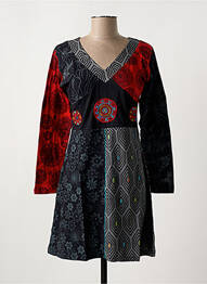 Rochie midi imprimeu fantezie mâneci lungi gri COTON DU MONDE femeie