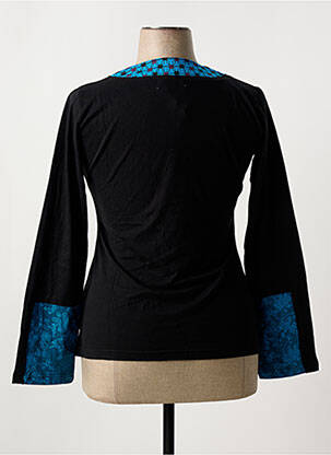 Tricou mâneci lungi mâneci lungi albastru COTON DU MONDE femeie