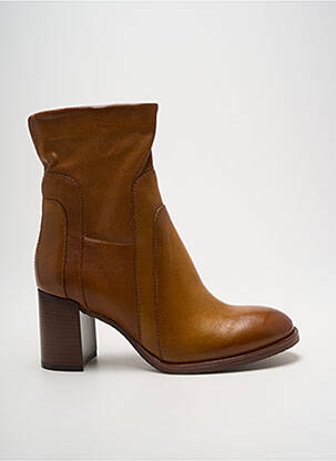 Botine/ghete material neted toc de 4 la 6 cm galben MJUS femeie
