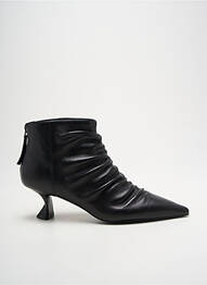 Botine/ghete țesătură satinată toc de 4 la 6 cm negru JEANNOT femme