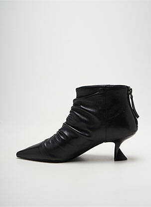 Botine/ghete țesătură satinată toc de 4 la 6 cm negru JEANNOT femeie