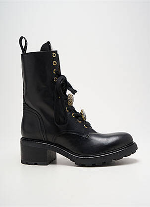 Botine/ghete țesătură satinată toc de 4 la 6 cm negru GIO+ femeie