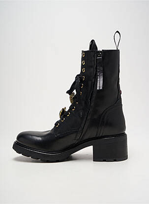 Botine/ghete țesătură satinată toc de 4 la 6 cm negru GIO+ femeie