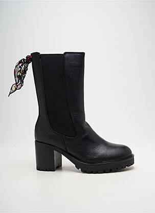 Cizme țesătură satinată toc de 4 la 6 cm negru GOODSTEP femeie