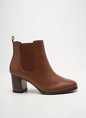 Botine/ghete material neted toc de 4 la 6 cm maro TAMARIS femeie