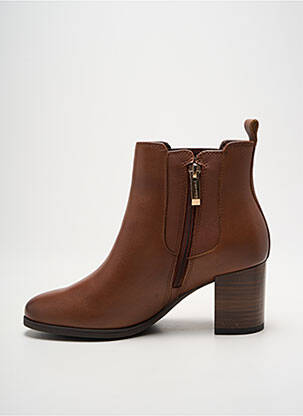 Botine/ghete material neted toc de 4 la 6 cm maro TAMARIS femeie