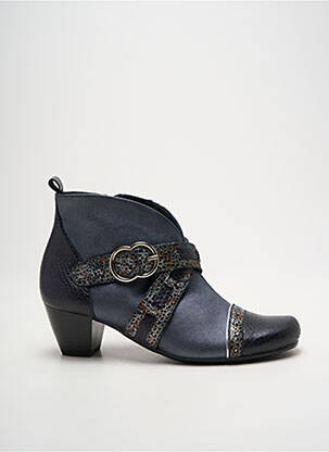Botine/ghete material neted toc de 4 la 6 cm albastru INEA femeie
