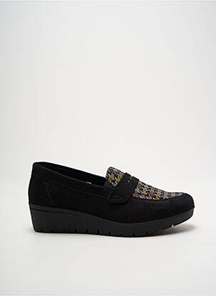 Mocasini țesătură satinată toc de 4 la 6 cm negru HIRICA femeie