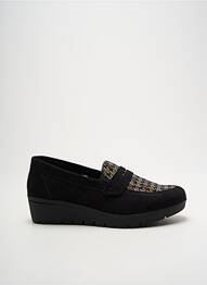 Mocasini țesătură satinată toc de 4 la 6 cm negru HIRICA femme