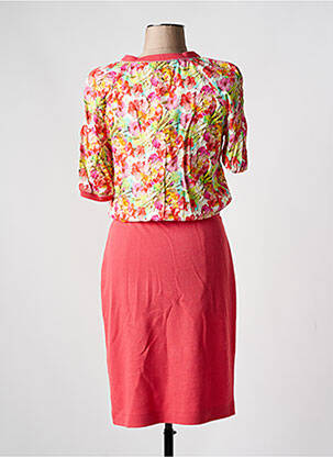 Rochie midi imprimeu floral mâneci scurte portocalie GREGORY PAT femeie