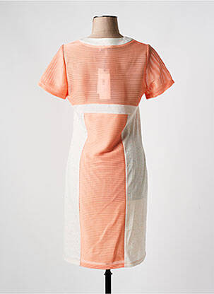 Rochie midi mâneci scurte mâneci scurte portocalie MERI & ESCA femeie