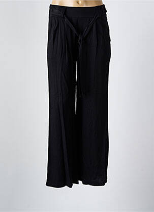 Pantalon drept țesătură poplin mărime normală negru COULEURS DU TEMPS femeie