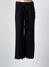 Pantalon drept țesătură poplin mărime normală negru COULEURS DU TEMPS femme