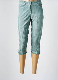 Pantalon trei sferturi talie elastică mărime normală verde MERI & ESCA femme