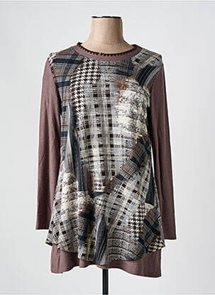 Tunică mâneci lungi maro TELMAIL femeie