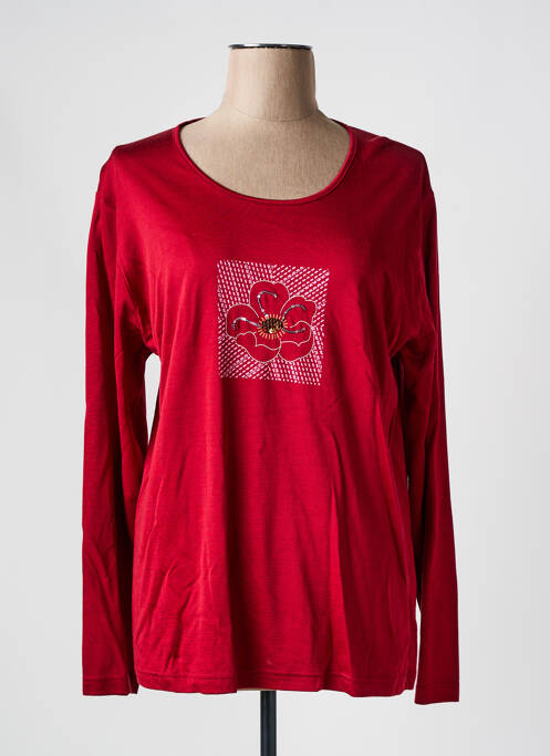 Tunică mâneci lungi imprimeu fantezie roșu MANADOUR femme